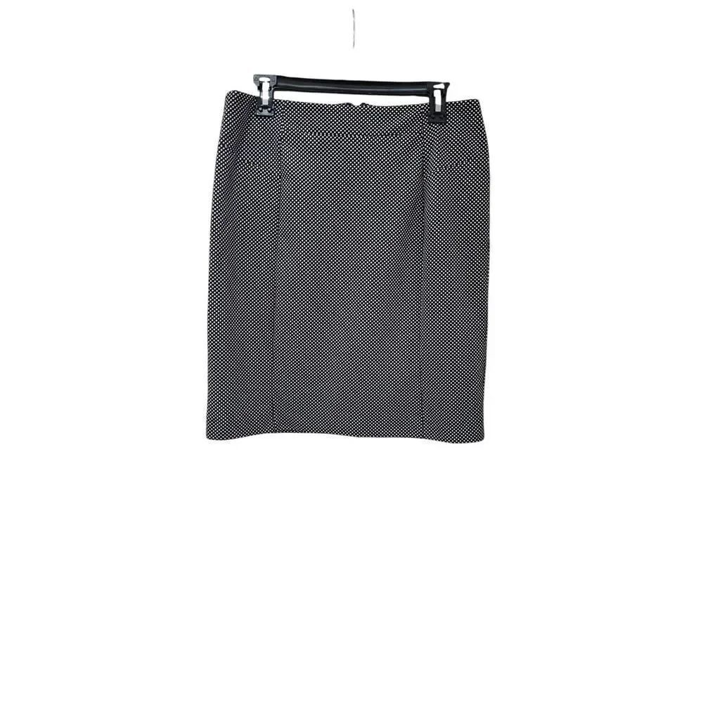 Michael Kors NWT Womens Black White Polka Dot Lined Skirt Sz L